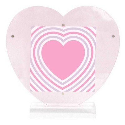 National Brand 4"x6" Heart Acrylic with Magnet Hold Photo Frame Pink