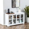Sideboard Buffet Cabinet, Stackable Credenza Bar Cabinet with Sliding Glass Door and Adjustable Shelf - 2 of 4