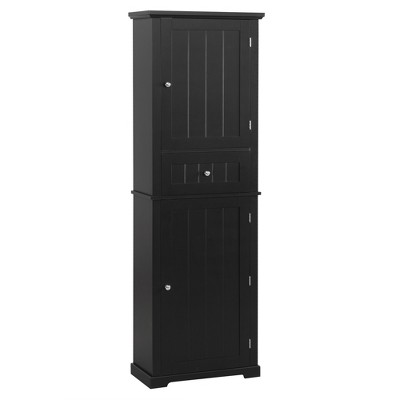 Dolonm Tall Bathroom Storage Cabinet with Drawer & Adjustable Shelf - Freestanding MDF Organizer for Towels, Toiletries