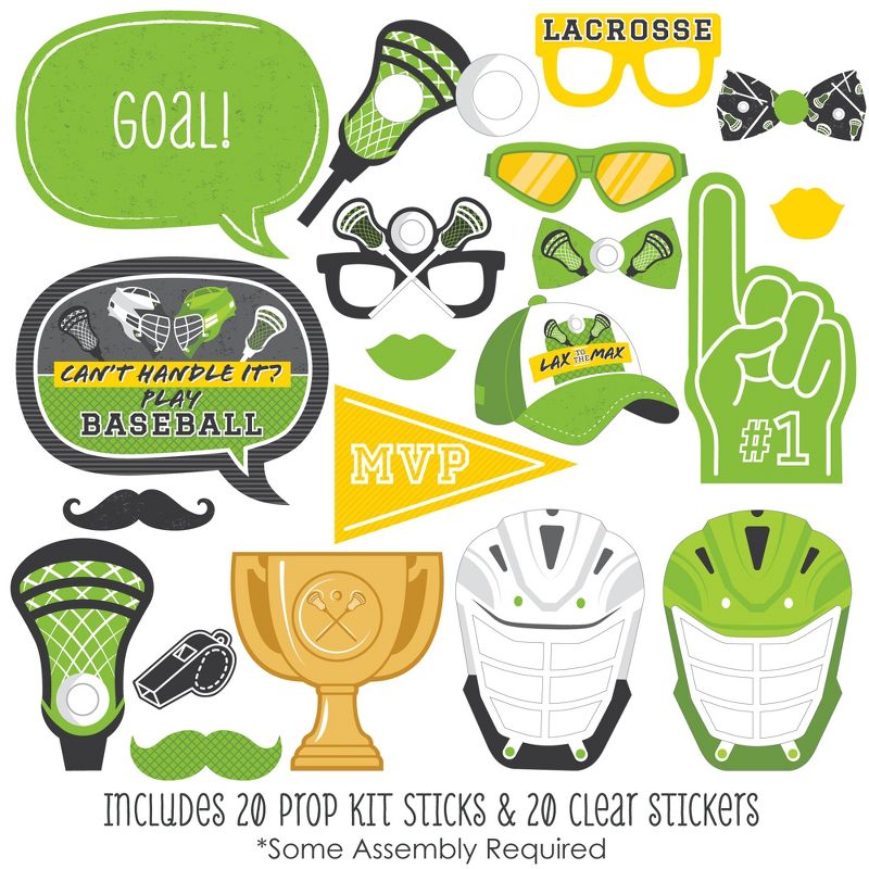 Big Dot of Happiness Lax to the Max Lacrosse Party Photo Booth Props Kit 20 Count, 2 of 7