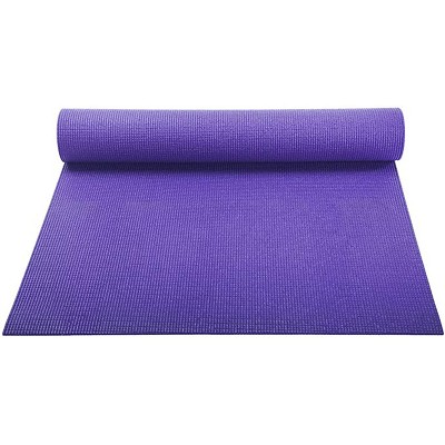 YogaAccessories Classic 68 Inch Long and 0.13 Inch Thick High Density Double Sided Non Slip PVC Foam Pilates and Yoga Exercise Mat, Dark Purple
