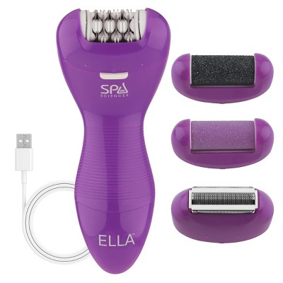 Spa Sciences Ella Rechargeable Deluxe 3-in-1 Epilator, Shaver and Diamond Pedicure System