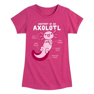 Girls' - Instant Message - Anatomy Of An Axolotl Fitted Short Sleeve Graphic T-Shirt - 1 of 4
