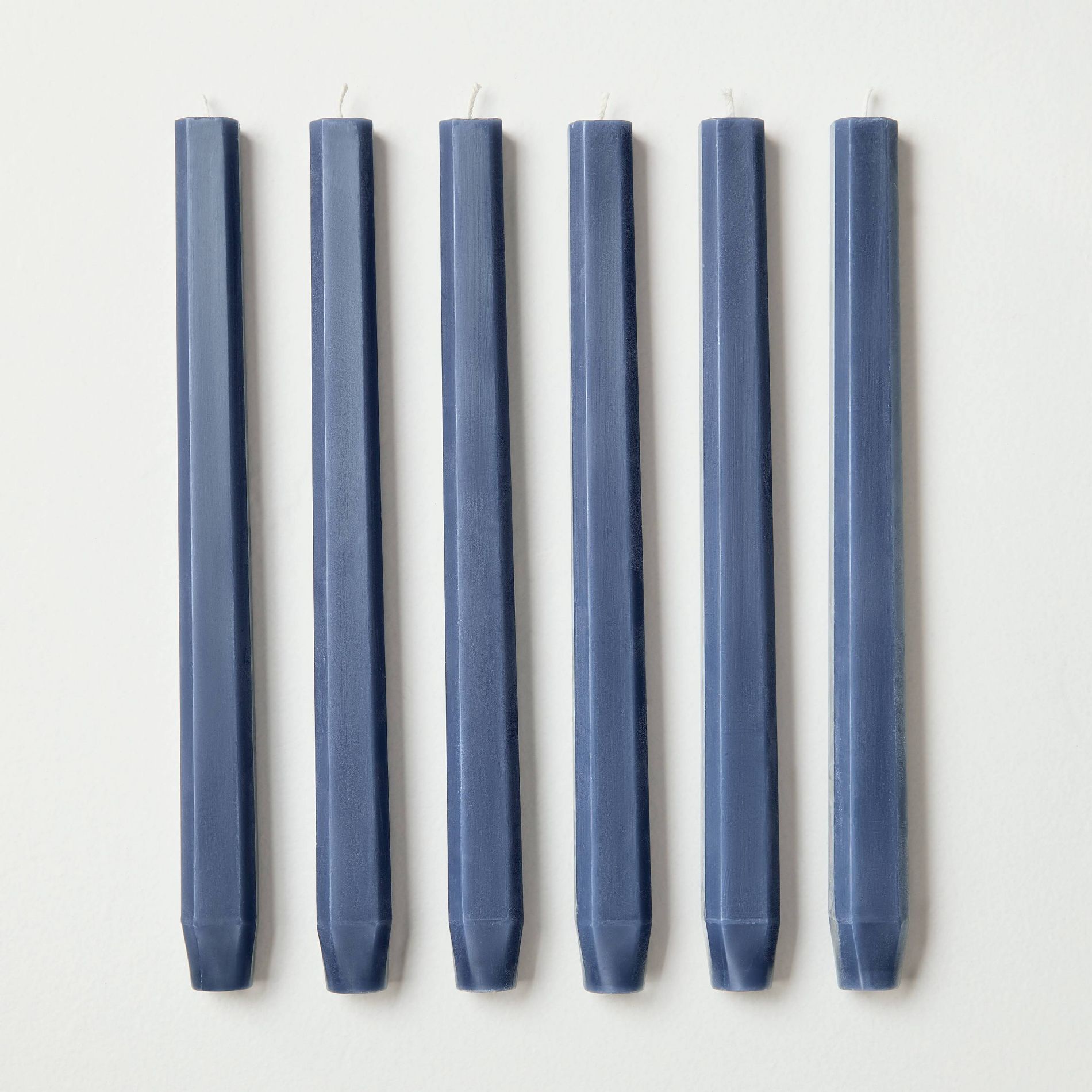 6pk 10" Chamfered Taper Candles Sterling Blue - Hearth & Hand™ with Magnolia