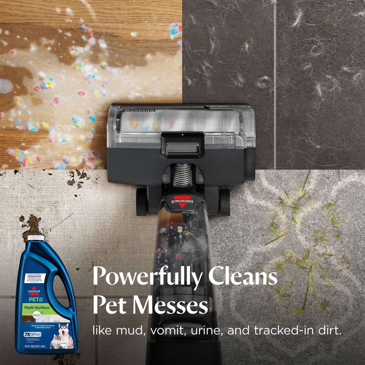 BISSELL 64oz. CrossWave & SpinWave Multi-Surface Pet Floor Cleaning Formula - 22951: Liquid Cleaner for Rugs & Floors - thumbnail 3