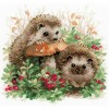 RIOLIS Counted Cross Stitch Kit 9.75"X9.75"-Hedgehogs In Lingonberries - 2 of 2