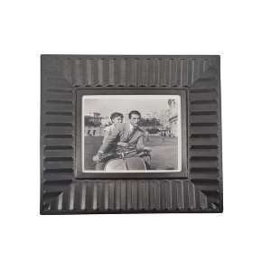 VIP Metal 16.25 in. Black Stamped Grooved Lines Photo Frame 8x10 - 1 of 1