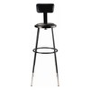 Set of 2 32"-39" Height Adjustable Heavy Duty Vinyl Padded Steel Accent Barstools with Backrest Black - Hampden Furnishings: Modern Design - 3 of 4