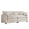 Modern Fabric Living Room Sofa 2 Seater Sofa with 4 Pillows ,Upholstered Large and Deep Seating 2-Seat Loveseat Sofa, Light Beige Corduroy - 4 of 4