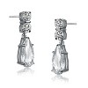 Guili Sterling Silver White Gold Plated Teardrop Earrings with Colored Cubic Zirconia – A Chic and Elegant Accent for a Timeless, Sophisticated Look - 4 of 4