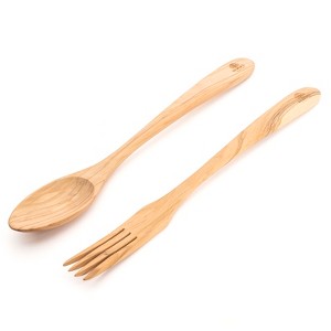 Berard Handcrafted Olive Wood 2 Piece Salad Serving Set, 14 Inch - 1 of 4