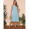 INSPIRE CHIC Women's Summer Beach Casual Sleeveless Crewneck Printed Midi Sundress with Pockets - 3 of 4