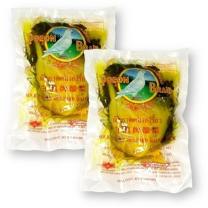 Pigeon Brand Sour Pickled Mustard Greens Half in Brine 12.3 Oz. X 2 (Pack of 2) - 1 of 4