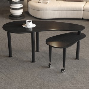 GDFStudio Halcyon Modern 360 Degree Rotatable Cocktail Table with Rubberwood Legs - 1 of 4