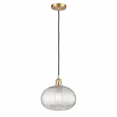 Ithaca - 1 Light Cord Hung Mini Pendant In Industrial Style-9.5 Inches Tall and 10 Inches Wide