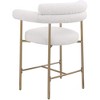 Meridian Furniture,Blake Cream Boucle Fabric Counter Stool, Set of 2 - 3 of 4