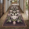 Rug Non-Slip Washable Low Pile Vintage Carpet Stain-Resistant Botanical Floor Mat for Entryway, Laundry Room Bathroom - 2 of 4