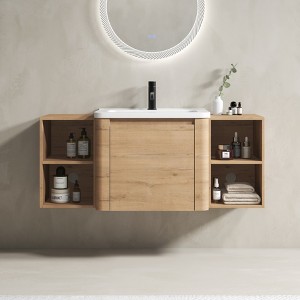 GDFStudio Nibley Wall-Mounted Bathroom Vanity with Ceramic Sink - 1 of 4