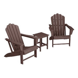 WestinTrends Highland 3-Piece Outdoor Patio HDPE Adirondack Chair With Cup Holder and Table Set - 1 of 4