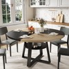 47.2" Circle Farmhouse Dinning Table with Open Shelf for Kitchen, Dining Room, Living Room - 2 of 4