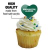 Binghamton University Bearcats Alumn Heart Love Cupcake Picks Toppers Decoration Set of 6 - 3 of 4