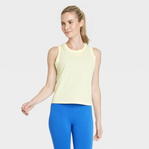 Women's Mesh Back Tank Top - All In Motion™ Light Yellow L : Target