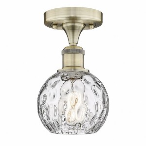 Athens Water Glass - 1 Light Semi-Flush Mount In Industrial Style-8.75 Inches Tall and 6 Inches Wide - 1 of 1