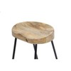 Wooden Saddle Seat Barstool Brown and Black - The Urban Port - 3 of 4