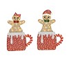 Wovenbyrd Holiday Time Set of 2 Light-Up Gingerbread Couple in Mugs Family Christmas Decoration, - 2 of 4