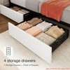 Full/Queen/King Size Bed Frame, Platform Storage Bed w/ 4 Drawers, Upholstered w/Adjustable Headboard, Wood Slat Support - 3 of 4