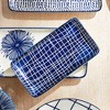 Plum & Post Stria 7" Trays, Set of 4 - Dark Blue/White Ceramic - 3 of 4