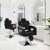 Professional Barber Chair, PU Leather Salon Chair with Hydraulic Height Adjustment, 360° Swivel & Reclining, Black & Chrome - 2 of 4