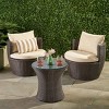 3-Piece Patio Set Table And Chairs,  Modern Patio Chairs With Seat And Back Cushions, Wicker Chairs With Coffee Table-Cuddlewood - 3 of 4