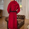 ADR Men's Robe, Plush Fleece Hooded Bathrobe Man, Long Warm Cozy Bath Robe Man - 4 of 4