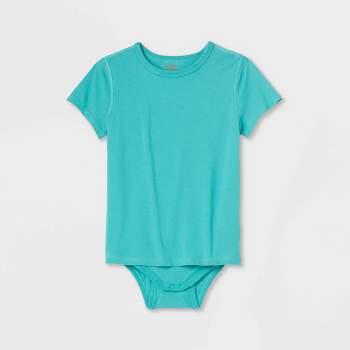 Toddler Adaptive Short Sleeve Bodysuit With Abdominal Access - Cat & Jack™  Turquoise Green 5t : Target