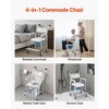 VEVOR Bedside Commode Chair with Wheels, 350 lbs Capacity, 4-in-1 Toilet and Raised Toilet Seat with Padded Seat,Detachable 5L Bucket,White&Blue - 3 of 4