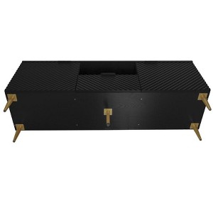 59" TV Stand, Modern Entertainment Center TV Table With Storage Cabinets And Open Shelf, Solid Iron Feet, Stylish TV Console For Living Room, Bedroom - 1 of 4