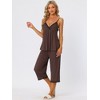 cheibear Womens Sleepwear Modal V-Neck Camisole with Capri Pants Pajama Set - 2 of 4