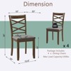 MAYEERTY Set of 4 Wooden Dining Chairs, Padded Upholstered Seat, Dining Room Living Room, Gray - 4 of 4
