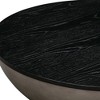 HomeRoots 48" Black And Gray Solid Wood And Concrete Round Coffee Table - 4 of 4