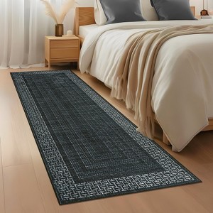 Garvee Area Rug Geometric Bordered Rugs for Living Room Washable Braided Print Carpet - 1 of 4