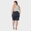 24seven Comfort Aapparel Womens Plus Elastic Waist Solid Color Knee Length Pencil Skirt - 3 of 4