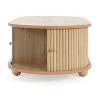 Christopher Knight Home Arizona Oval Wood Coffee Table with Accordion Door and Storage - 4 of 4