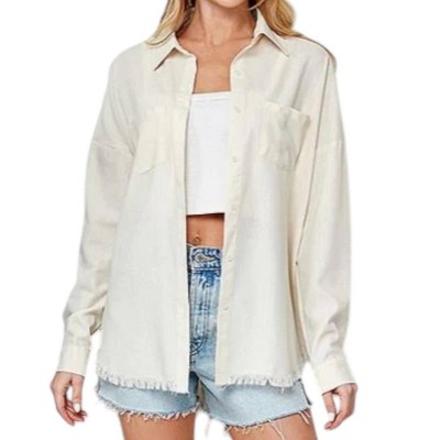 Women's Linen Shirt - Plus - Lime N Chili