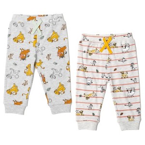 Disney Lion King,Mickey Mouse,Minnie Mouse,Pixar Cars Zazu Pumbaa Timon Baby 2 Pack Pants Newborn to Infant - 1 of 4