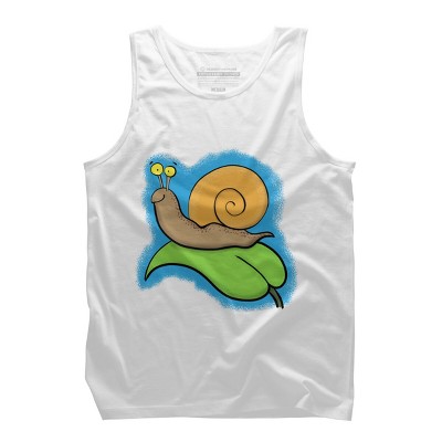 Men's Design By Humans Cute, happy snail on a leaf cartoon illustration By thefrogfactory Tank Top