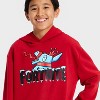 Boys' Fortnite Holiday Llama Pinata Oversized Hooded Fleece Sweatshirt - Red - 2 of 4