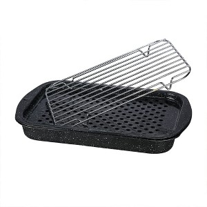 Granite Ware 3 Piece Multiuse Set. Enameled Steel Bake, Broiler Pan, and Grill/Rack. Versatile for Oven and Direct Fire Cooking. Resists Up To 932°F - 1 of 4