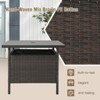 Dracelo 22 inch Black Square Rattan Patio Side Table with Umbrella Hole - 3 of 4