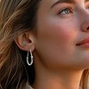 Ross-Simons Sterling Silver Hammered Hoop Earrings - 2 of 3